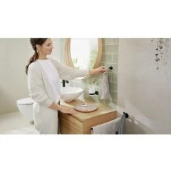 Tesa MOON BLACK Crochet Porte-serviette Colle Métal -TESA Soldes Magasin 53447900 4