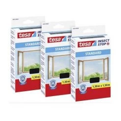 TESA STANDARD 55672 MOUSTIQUAIRE POUR FENÊTRE (L X L) 1500 MM X 1300 MM ANTHRACITE 3 PC(S)