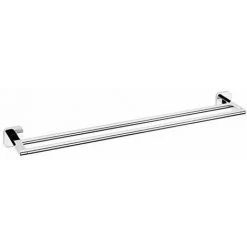 Tesa Elegaant Porte-serviettes 2 Barres Fixes, Adhésif, Chromé, Design élégant, Garanti Inoxydable, 112 Mm X