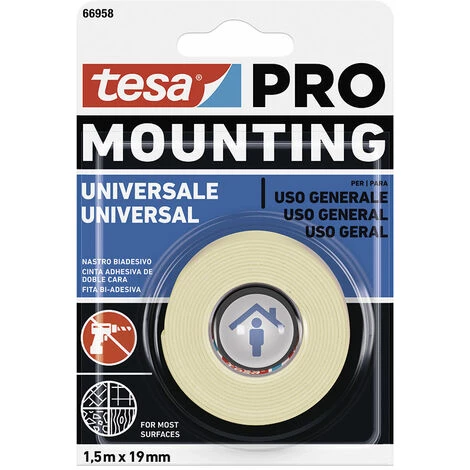 E3/47267 CINTA DOBLE CARA MOUNTING PRO UNIVERSAL. 1.5m X 19mm 66958 TESA 1 E3/47267 CINTA DOBLE CARA MOUNTING PRO UNIVERSAL. 1.5m X 19mm 66958 TESA