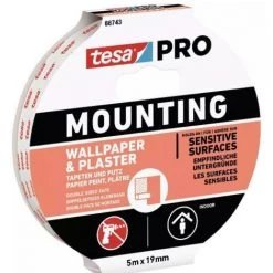 Ruban Adhésif Double Face Tesa Mounting Pro 66743-00003 - Pour Papier Peint Et Plâtre