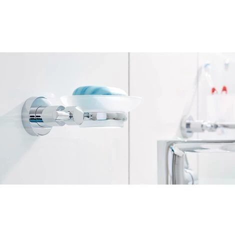 Tesa LOXX 40282-00000-00 Porte-savon Chrome (brillant), Blanc (satiné) 2 Tesa LOXX 40282-00000-00 Porte-savon Chrome (brillant), Blanc (satiné) – Image 2