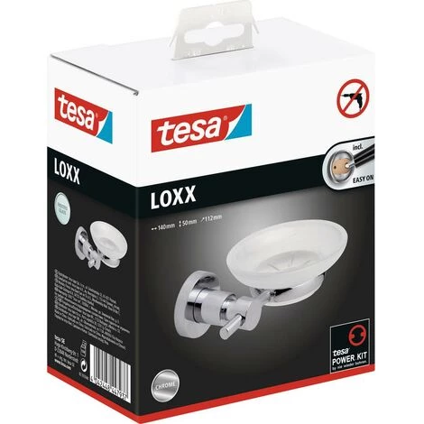 Tesa LOXX 40282-00000-00 Porte-savon Chrome (brillant), Blanc (satiné) 4 Tesa LOXX 40282-00000-00 Porte-savon Chrome (brillant), Blanc (satiné) – Image 4