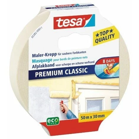 Tesa 52820001106 Rouleau De Masquage En Crêpe Premium Classic 50 M X 30 Mm (Import Allemagne) 1 Tesa 52820001106 Rouleau De Masquage En Crêpe Premium Classic 50 M X 30 Mm (Import Allemagne)