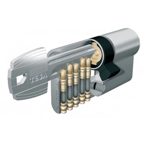 Cylindre TESA TE5 - 40x40mm - Nickelé - Vis De 40mm - 50304040NY 1 Cylindre TESA TE5 - 40x40mm - Nickelé - Vis De 40mm - 50304040NY