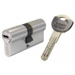 TESA Cylindre De Sureté TK6 3 Clés Incopiables Double Brevet Nickelé 40X40 - AK6354040N